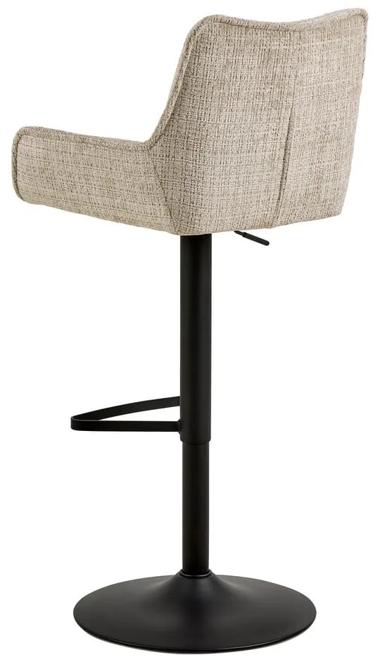 Beżowy hoker z regulowaną wysokością/z podłokietnikami (wysokość siedziska 85 cm) Eddie – Actona