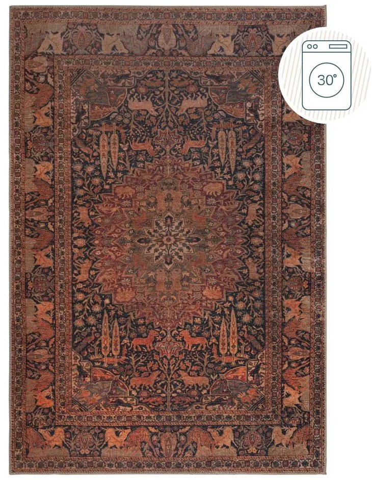 Bordowy dywan odpowiedni do prania 115x170 cm Nico Global – Flair Rugs
