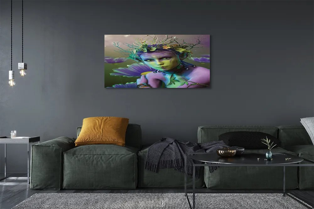 Duży obraz na płótnie Elfka wśród Kwiatów