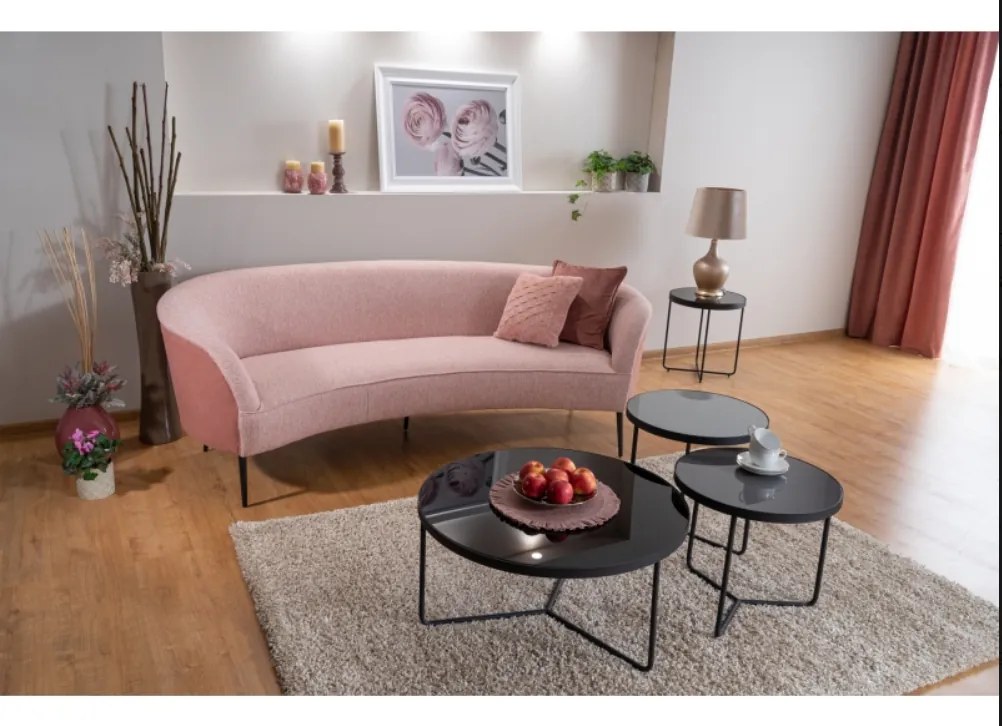 Czarno-szary zestaw stolików kawowych ARTEMIDA