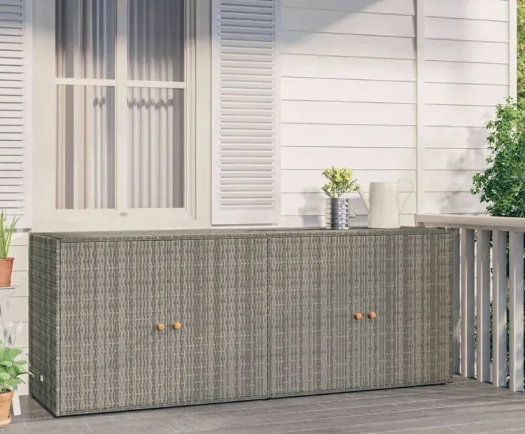 Szara podwójna szafka balkonowa gospodarcza do garażu L9-S08