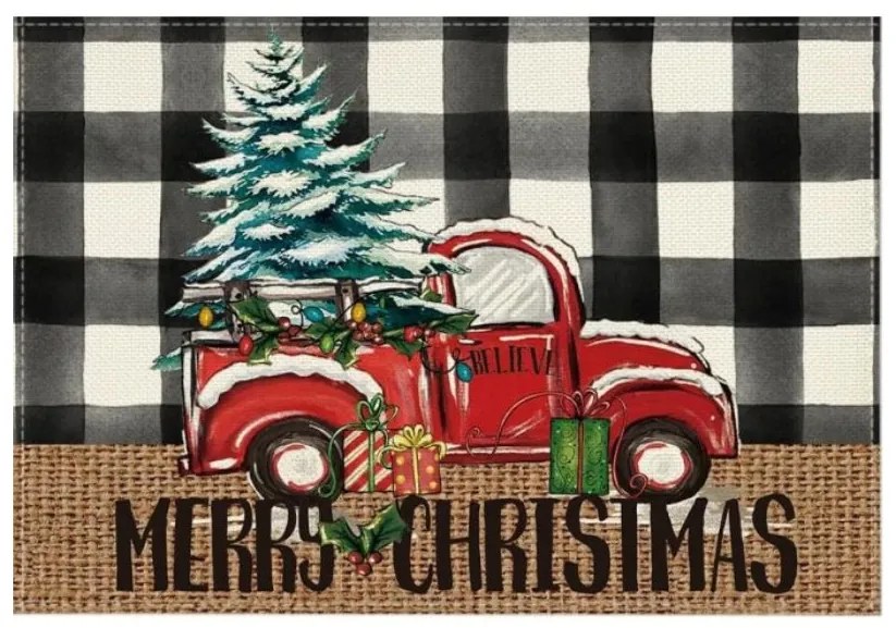 Świąteczna podkładka na stół MERRY CHRISTMAS 30x45 cm, biała