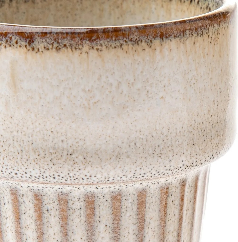 Zestaw 4 kubków ceramicznych Rustik 100 ml, beżowy