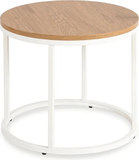 Stolik Kawowy ANN 53 cm Dąb/Biały Skandynawski