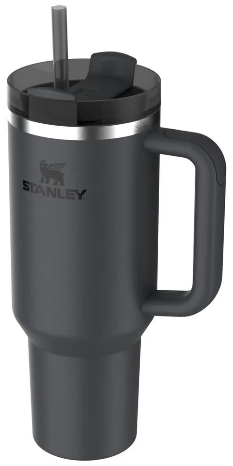 Czarny termos ze słomką ze stali nierdzewnej 1,18 l Quencher H2.0 FlowState Tumbler Black – Stanley
