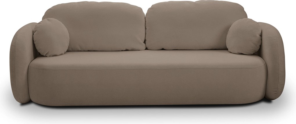 Masseno Sofa AMICO z funkcją spania i pojemnikiem na pościel, Rozkładana sofa - Brązowy, SICURO 45