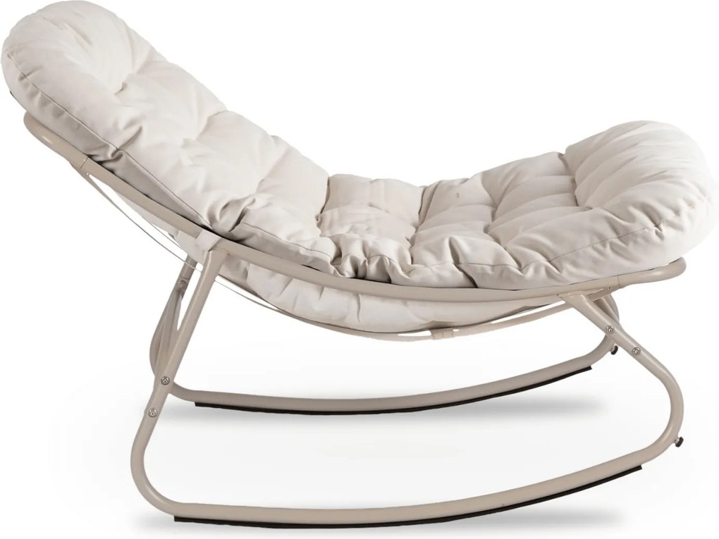 Fotel Bujany Wypoczynkowy AURORA na Płozach Beżowy/Kaszmir Nowoczesny