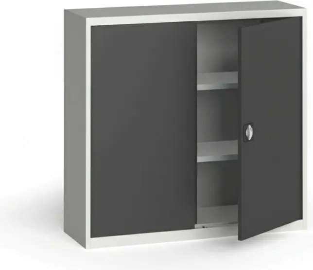 Szafa metalowa, 1150 x 1200 x 400 mm, 2 półki, szara/ciemnoszara