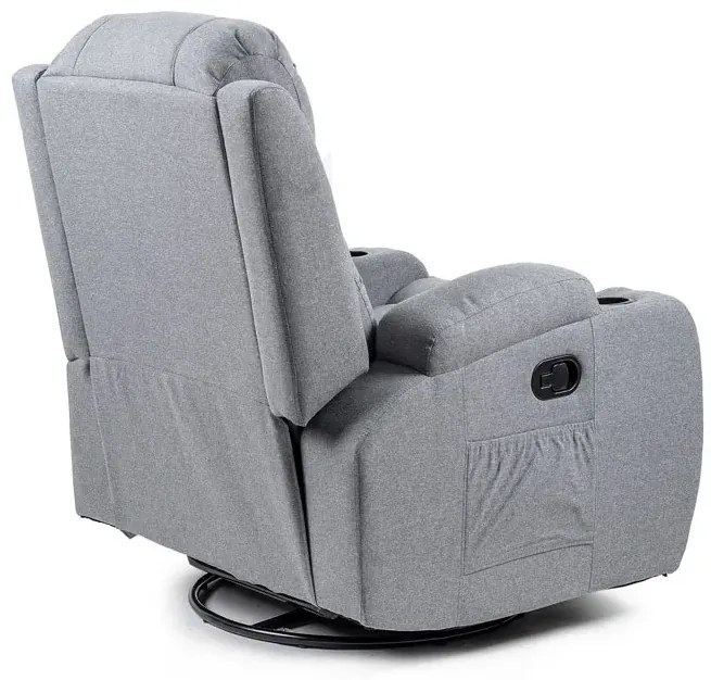 Szary masujący fotel wypoczynkowy do salonu - Bergos 4X