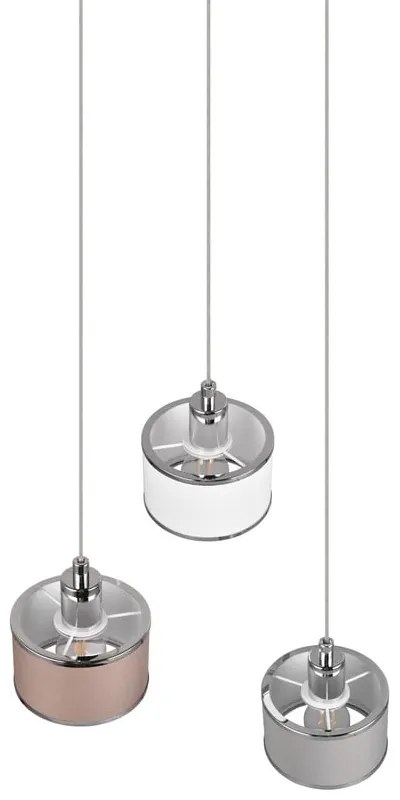 Lampa wisząca w beżowo-srebrnym kolorze z tekstylnym kloszem ø 29 cm Kaprun – Trio