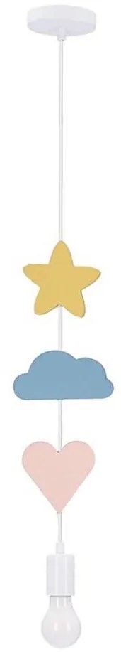 Dziecięca lampa wisząca na przewodzie TRIO 1xE27/20W/230V żółta/niebieska/różowa