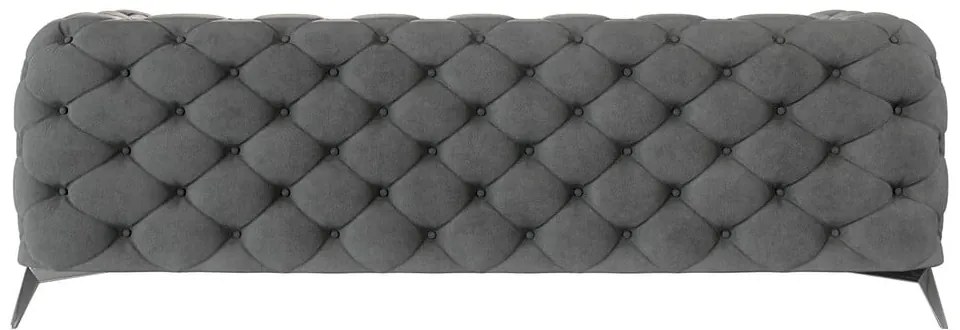 Szara aksamitna sofa 225 cm Chelsea – Ropez