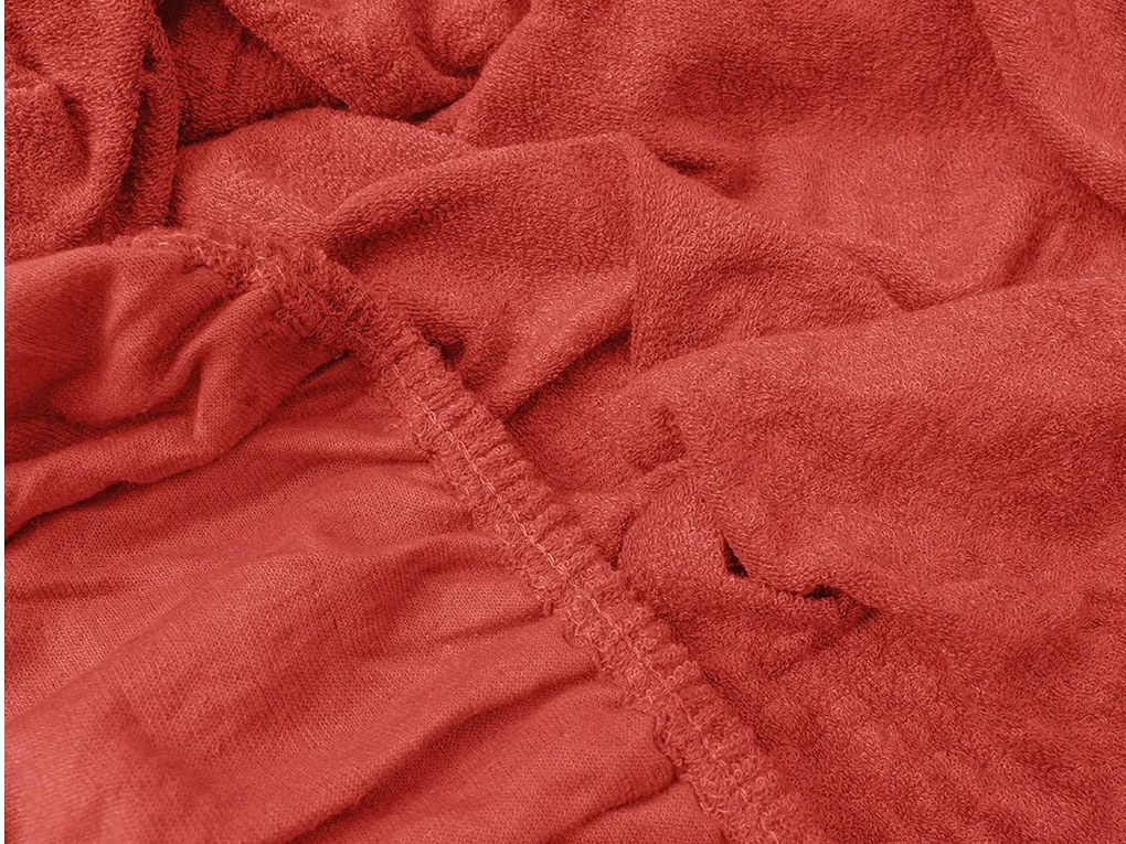 PrzytulneMieszkanie.pl Prześcieradło frotte EXCLUSIVE czerwone 140x200 cm