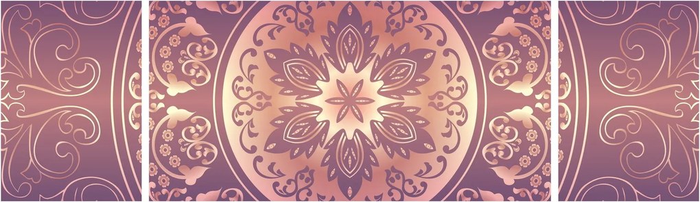 Obraz - Mandala na fioletowym gradiencie (170x50 cm)