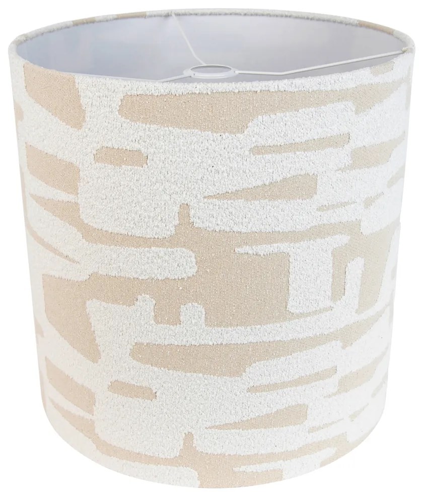 Biały abażur z tkaniny z beżowymi paskami 40/40/40 Nowoczesny