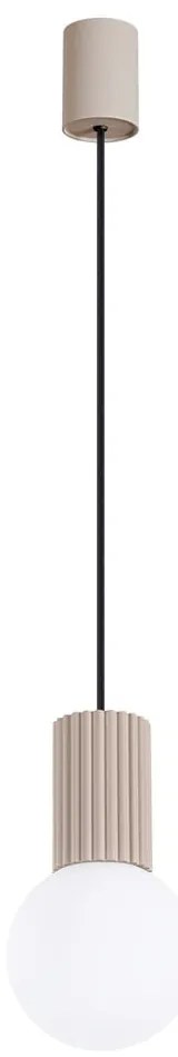 Szarobrązowa lampa wisząca ze szklanym kloszem ø 12 cm Orbital – Sollux