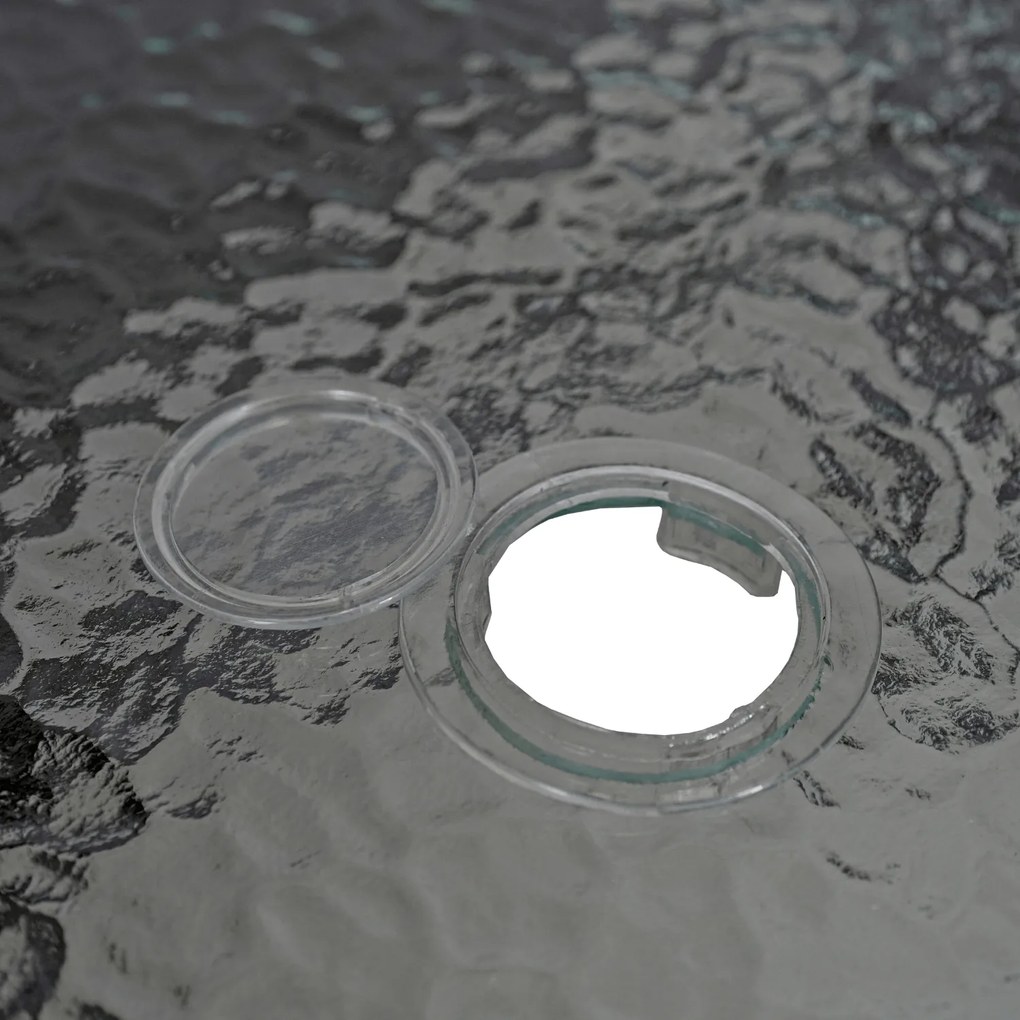 Zestaw Mebli Ogrodowych NEBRASKA Szary 6 Krzeseł Stół Tarasowy Parasol Nowoczesny