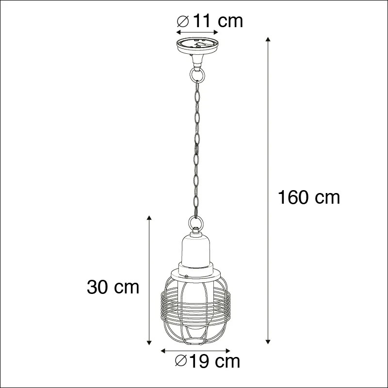 Zewnetrzna Rustykalna lampa wisząca zewnętrzna czarna IP44 - Guardado Rustykalny / Vintage Oswietlenie zewnetrzne