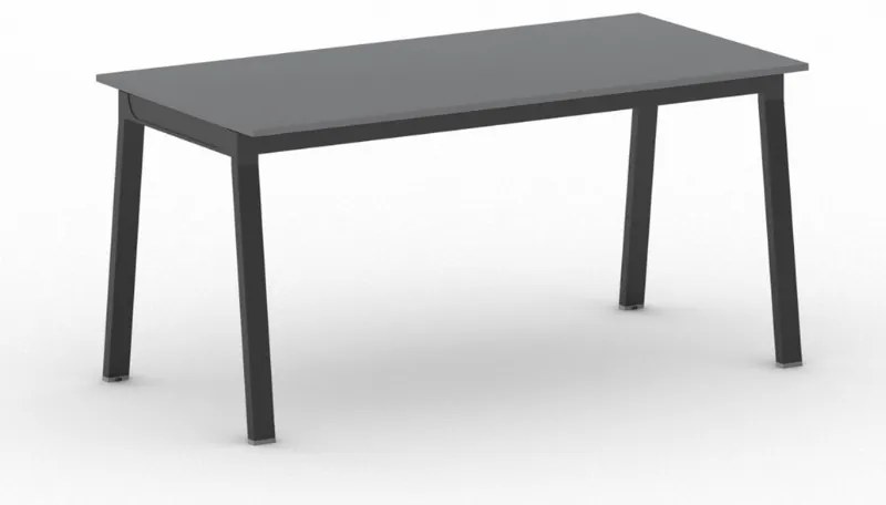 Stół konferencyjny do biura PRIMO BASIC, 160x80 cm, czarna podstawa, grafit