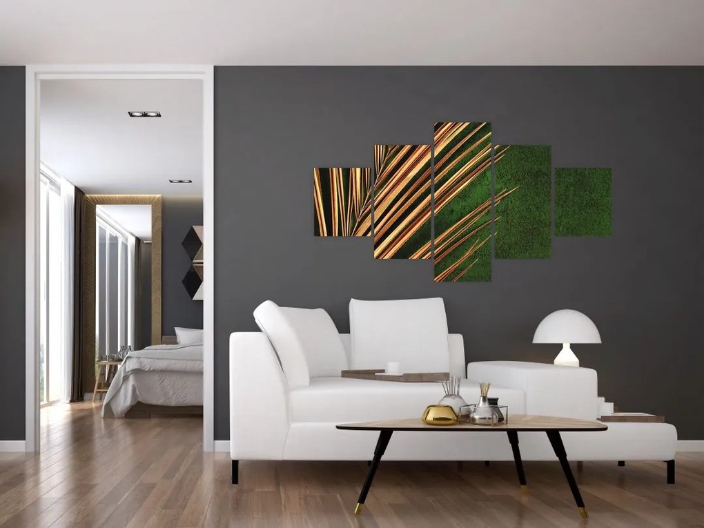 Obraz z liściem (125x70 cm)