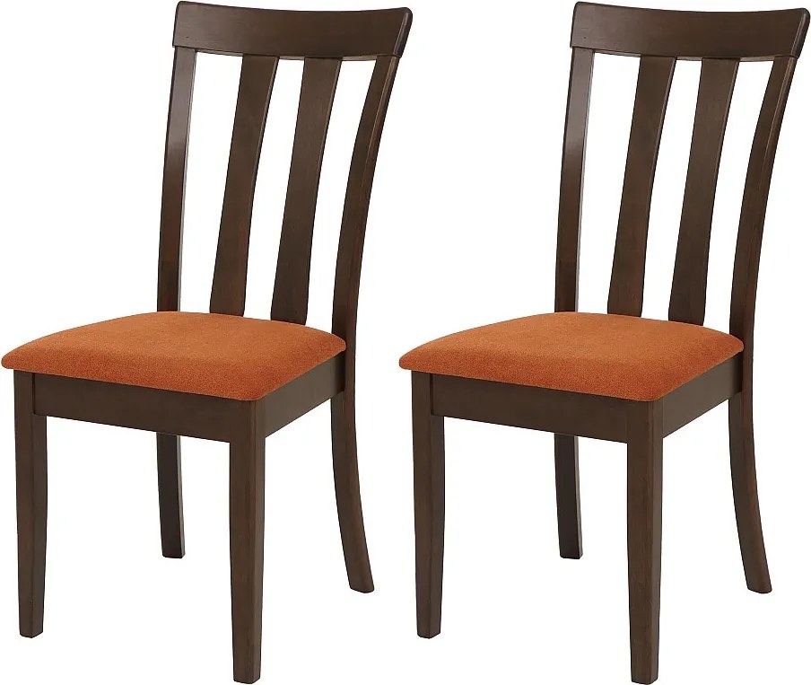 Krzesło do jadalni MCW-G46 (zestaw 2 szt.),  ciemna rama, pomarańczowe