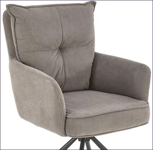 Popielaty fotel obrotowy tapicerowany A1-D70