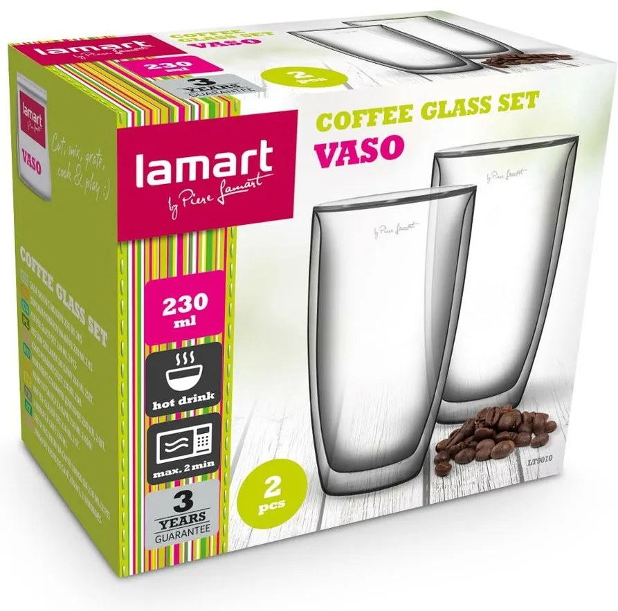 Lamart LT9010 zestaw szklanek Coffee Vaso, 230 ml,2 szt., 230 ml