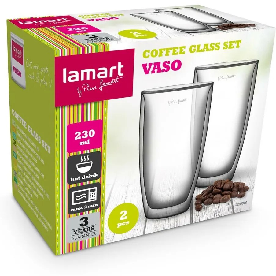 Lamart LT9010 zestaw szklanek Coffee Vaso, 230 ml,2 szt.