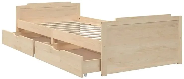 Sosnowe Pojedyncze Łóżko Z Szufladami 90X200 D9-D43