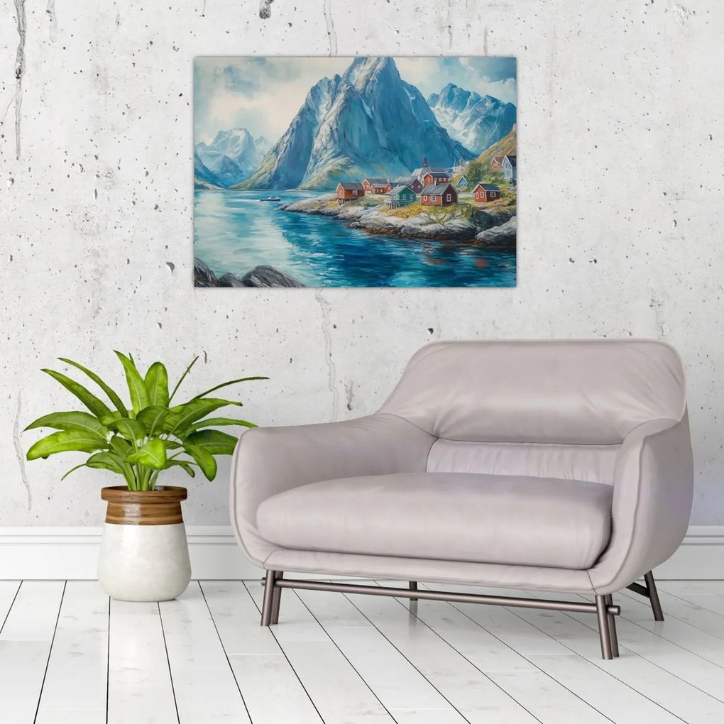 Obraz - Norweskie miasteczko (70x50 cm)