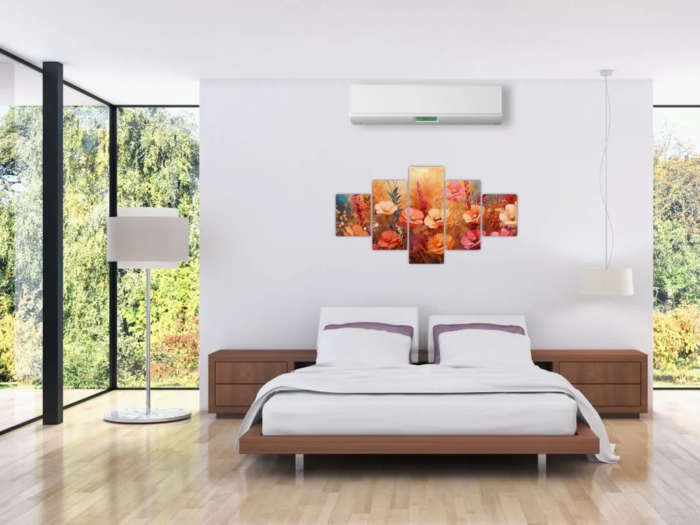 Obraz - Kwiaty łąkowe, malarstwo (125x70 cm)