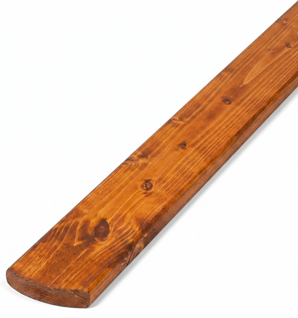 Sztachety, zaokrąglone, ciemna lazura, 10 szt., 20 x 95 x 1800 mm