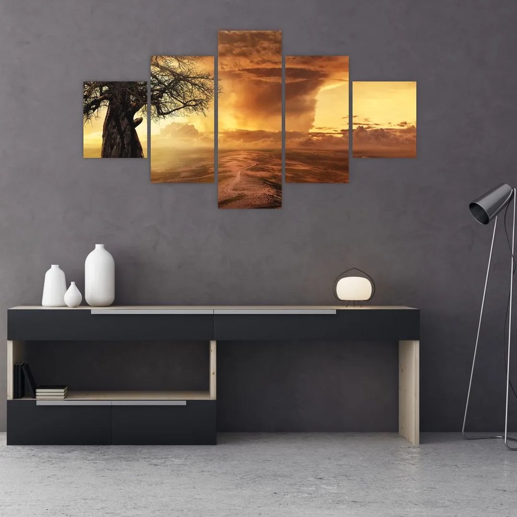 Obraz pomarańczowych chmur (125x70 cm)