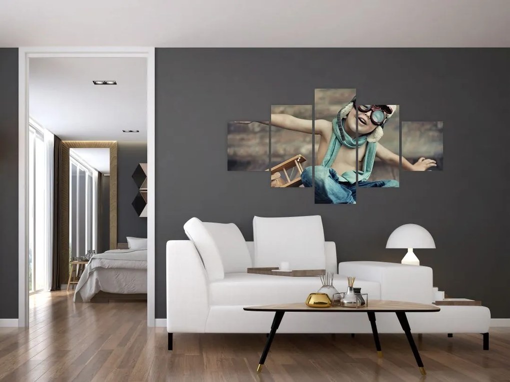 Obraz - Młody lotnik (125x70 cm)