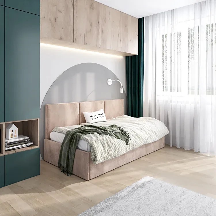 Beżowe łóżko sofa z funkcją spania Huzox 4X - 4 rozmiary