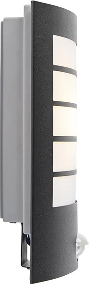 Lampa ścienna zewnętrzna czarna IP44 z czujnikiem ruchu - Miro