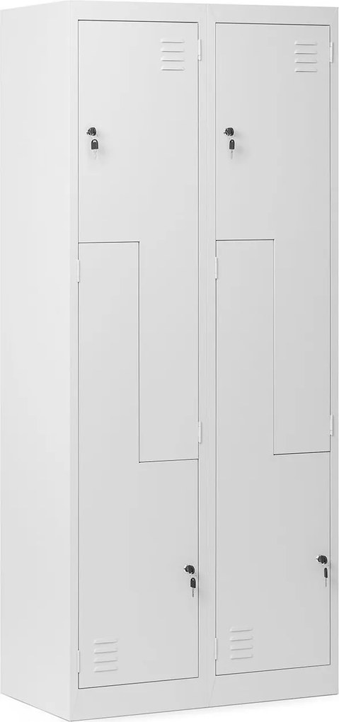 Szafa socjalna czterokomorowa Julia 80x45x185 cm szara