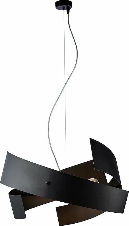 Lampa wisząca Elisa z ciętego laserowo żelaza lakierowanego na czarno z regulowanym kablem stalowym 3 światła 128 Ø57 BL226-3-NR