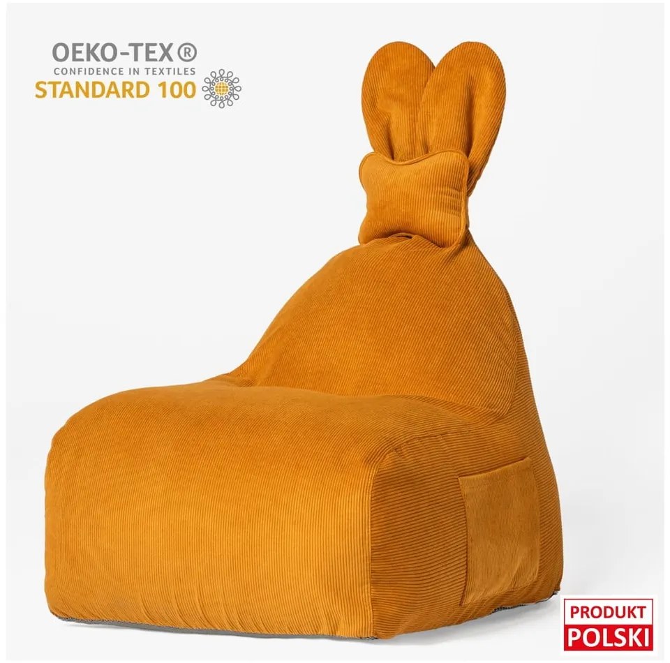 Dziecięcy worek do siedzenia w kolorze ochry Funny Bunny – The Brooklyn Kids