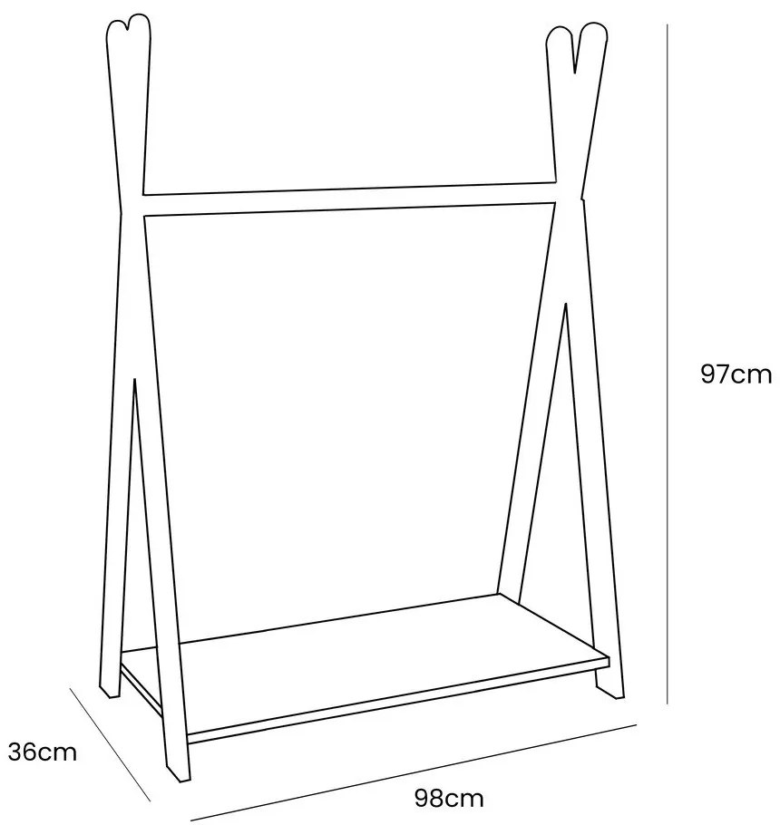 Wieszak dziecięcy w dekorze sosny w naturalnym kolorze 98x97 cm Montessori – Meowbaby