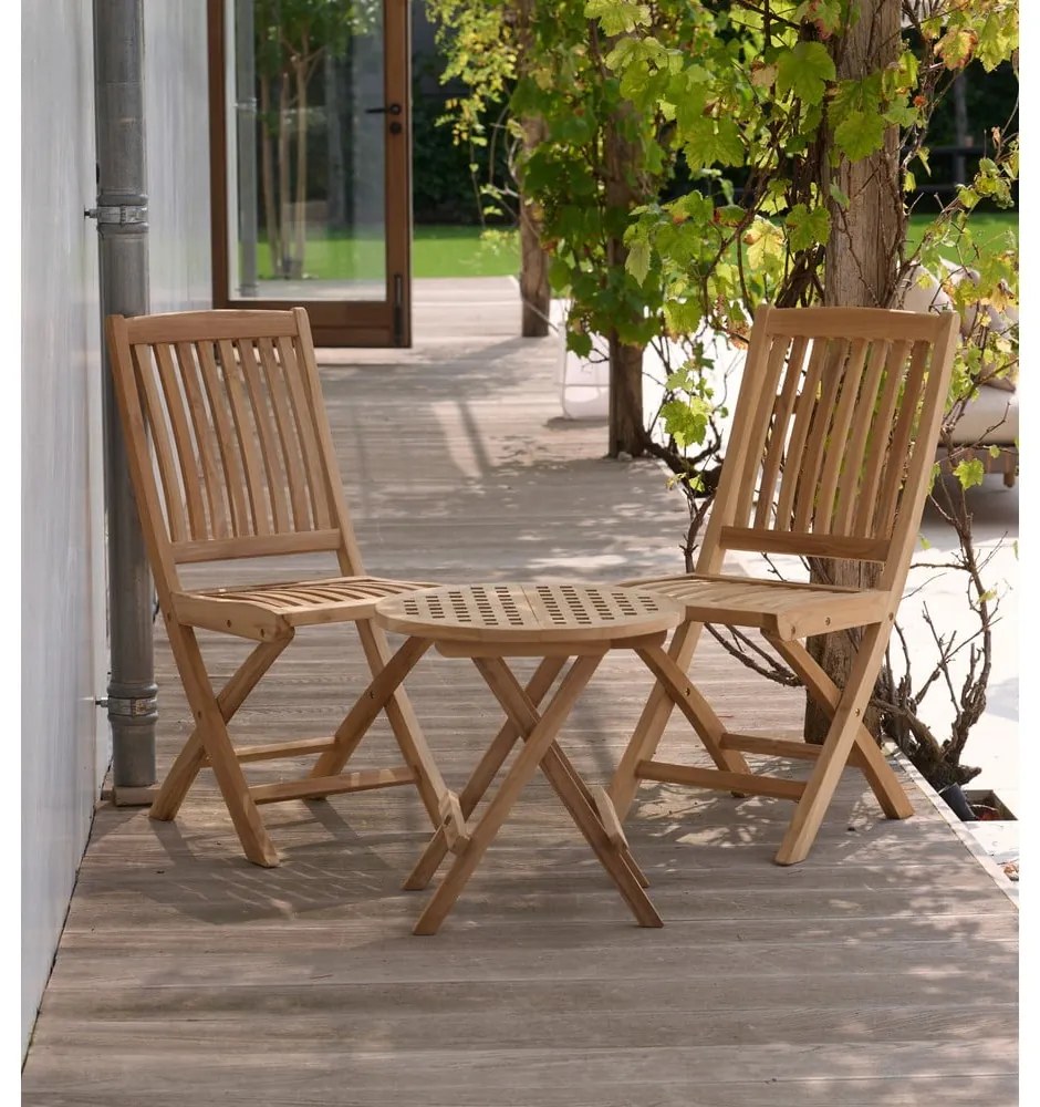 Drewniane krzesło ogrodowe w naturalnym kolorze Langli – Hartman
