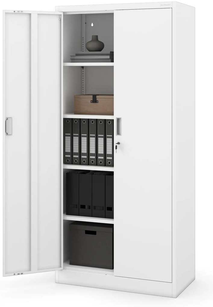 Szafa metalowa biurowa z 4 półkami biała, 1750x800x400 mm: JAN Compact