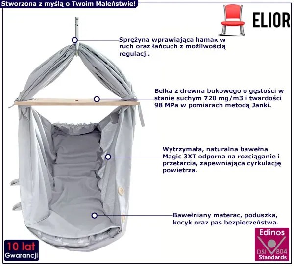 Bawełniana huśtawka niemowlęca na taras L1-E07