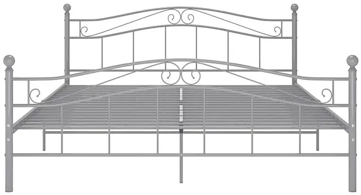 Szare duże łóżko metalowe 160x200 cm - Iroz