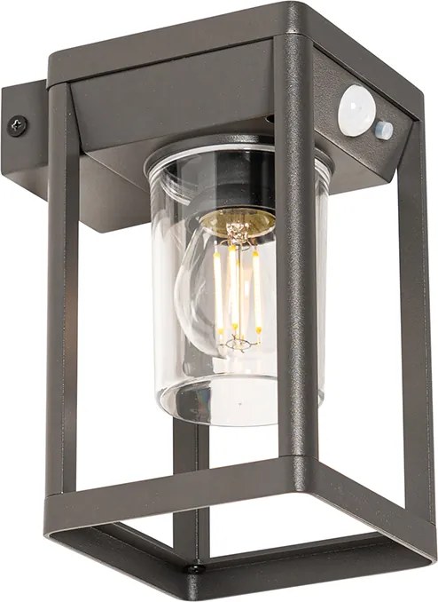 Lampa ścienna zewnętrzna ciemnoszara z LED i regulowanym światłem na panel słoneczny - Sonne