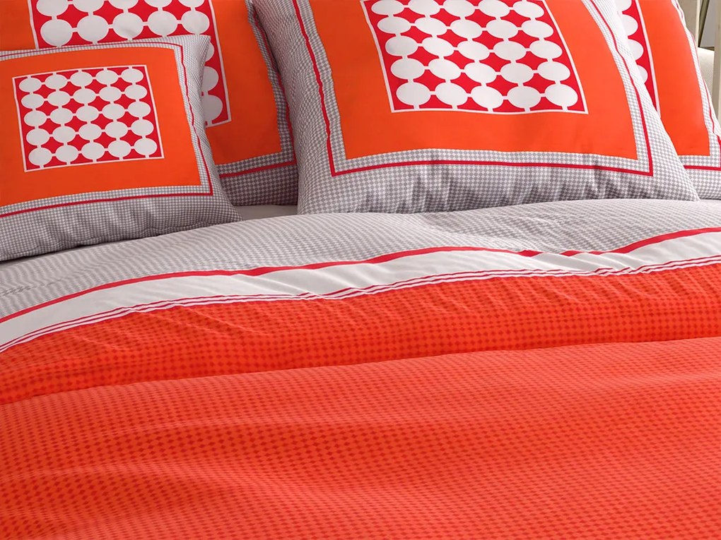 PrzytulneMieszkanie.pl PrzytulneMieszkanie.pl Pościel z bawełny renforcé TABITA czerwone Rozmiar pościeli: 2 szt 80 x 80 cm | 200 x 200 cm