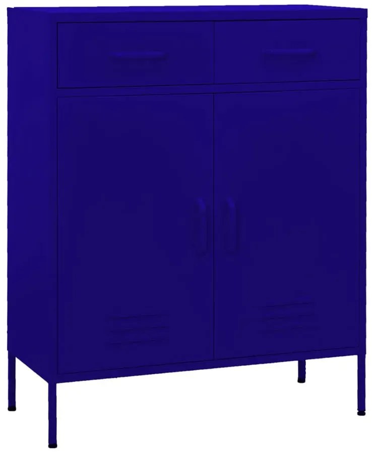 Granatowa metalowa szafka gospodarcza z 2 szufladami G6-C29