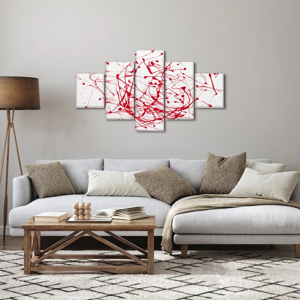 Obraz przy użyciu techniki drippingu (125x70 cm)