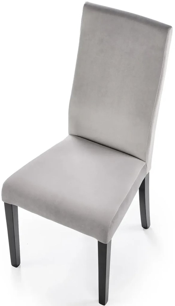 Szare drewniane krzesło tapicerowane w stylu nowoczesnym R2-T03