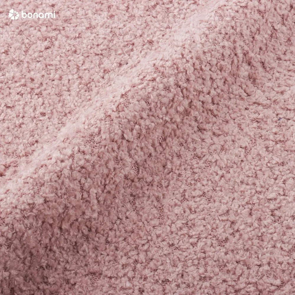 Różowy fotel z materiału bouclé Kukumo – Ame Yens